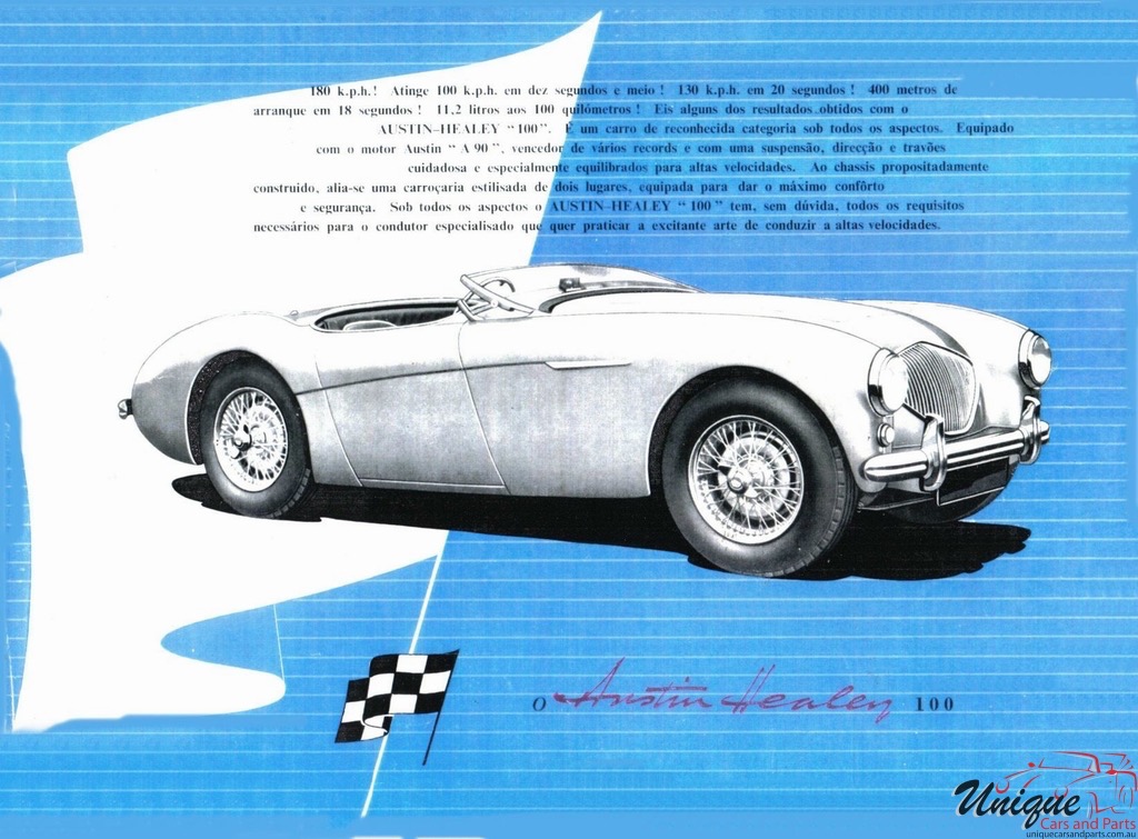 1953 Austin Healey 100 (Germany) Brochure Page 2